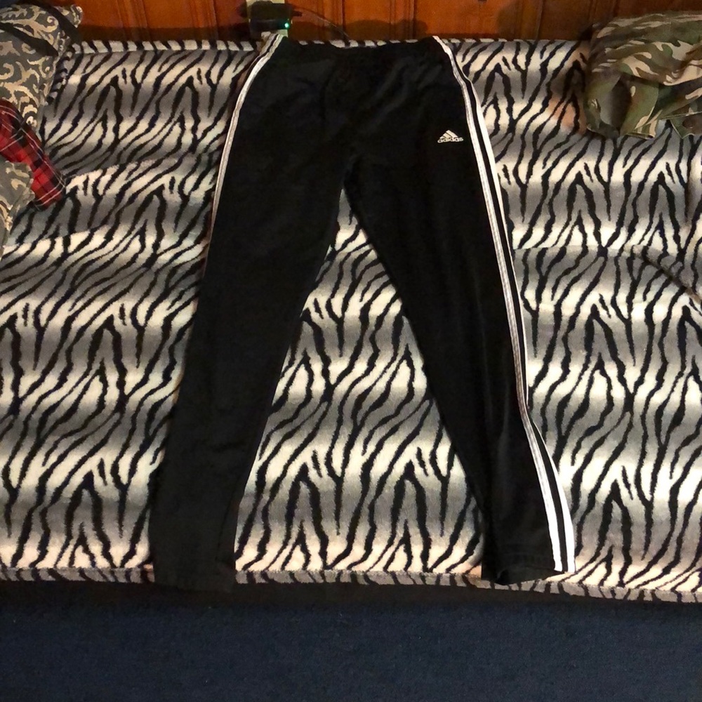 Black and white Adidas Pants
